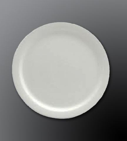 Narrow Rim Porcelain Dinnerware Alpine White Plate 9" Dia.